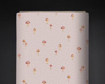 Bio-Jersey mit Pilz-Print / eigenes Design / GOTS-zert. / Eigenproduktion / Breite 150cm/ 200g