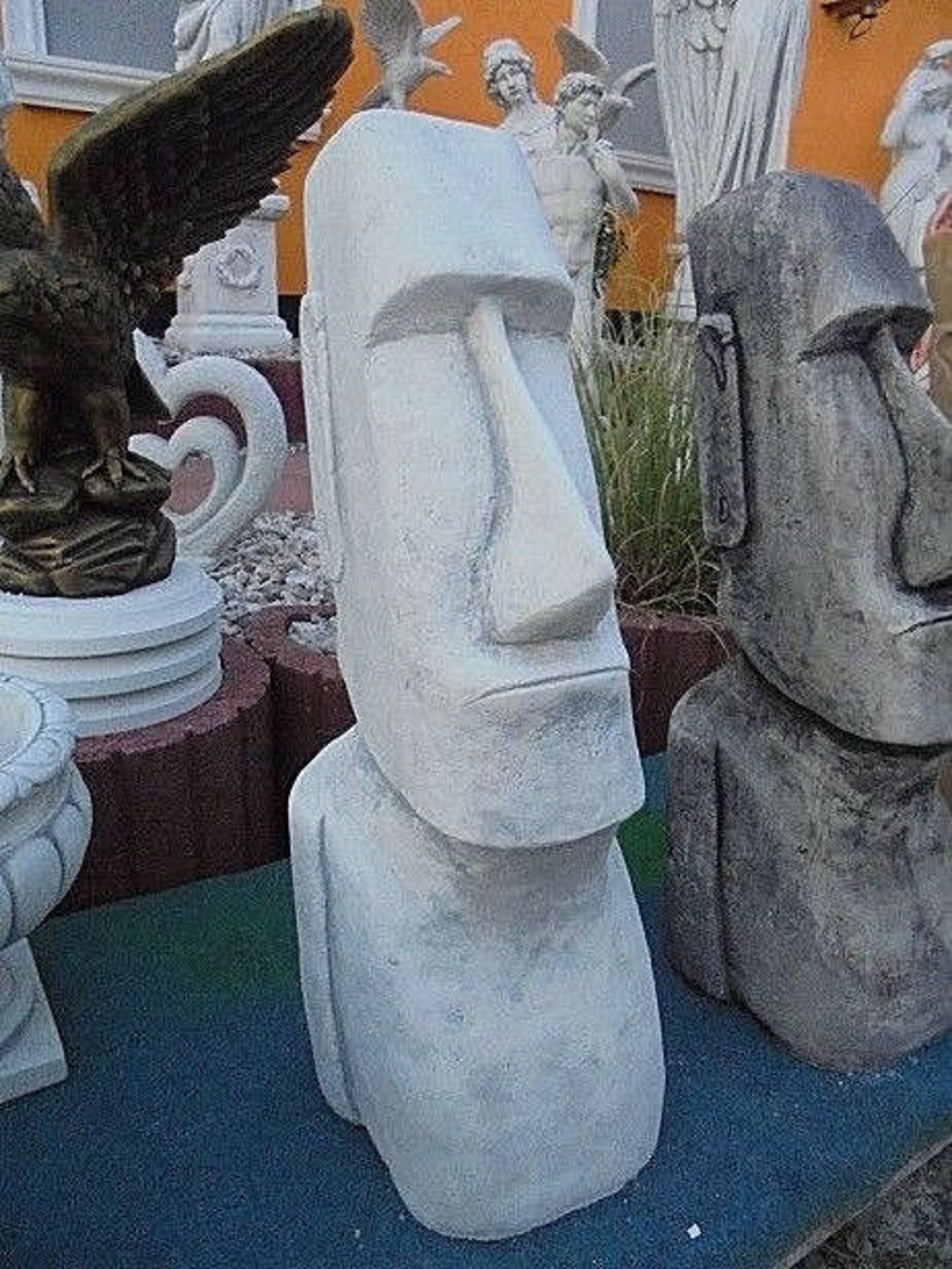 Easter island head sculpture for exotic garden decor. Large Etsy