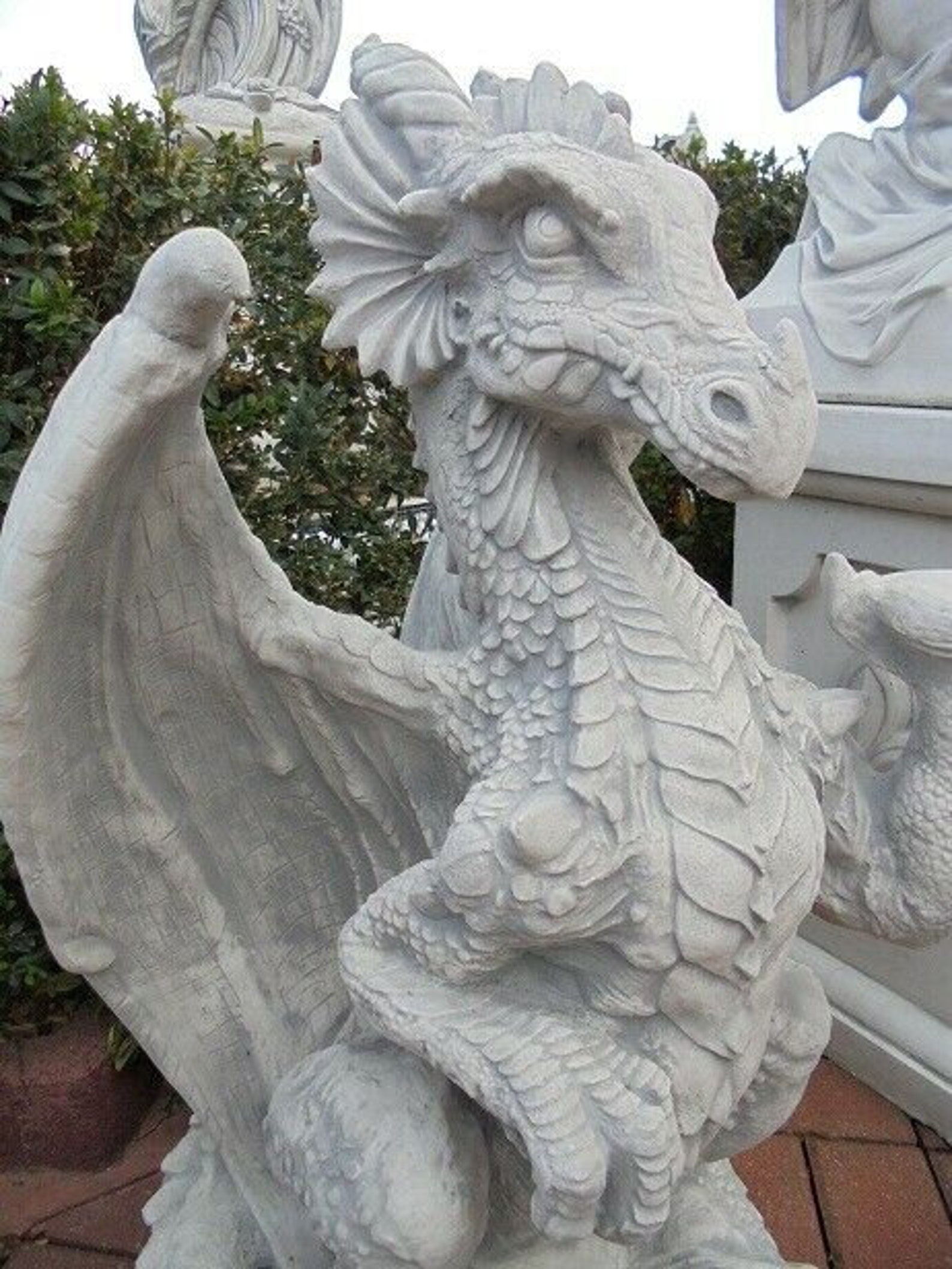Dragon cement statue for yard art. Clay resin dragon sculpture Etsy