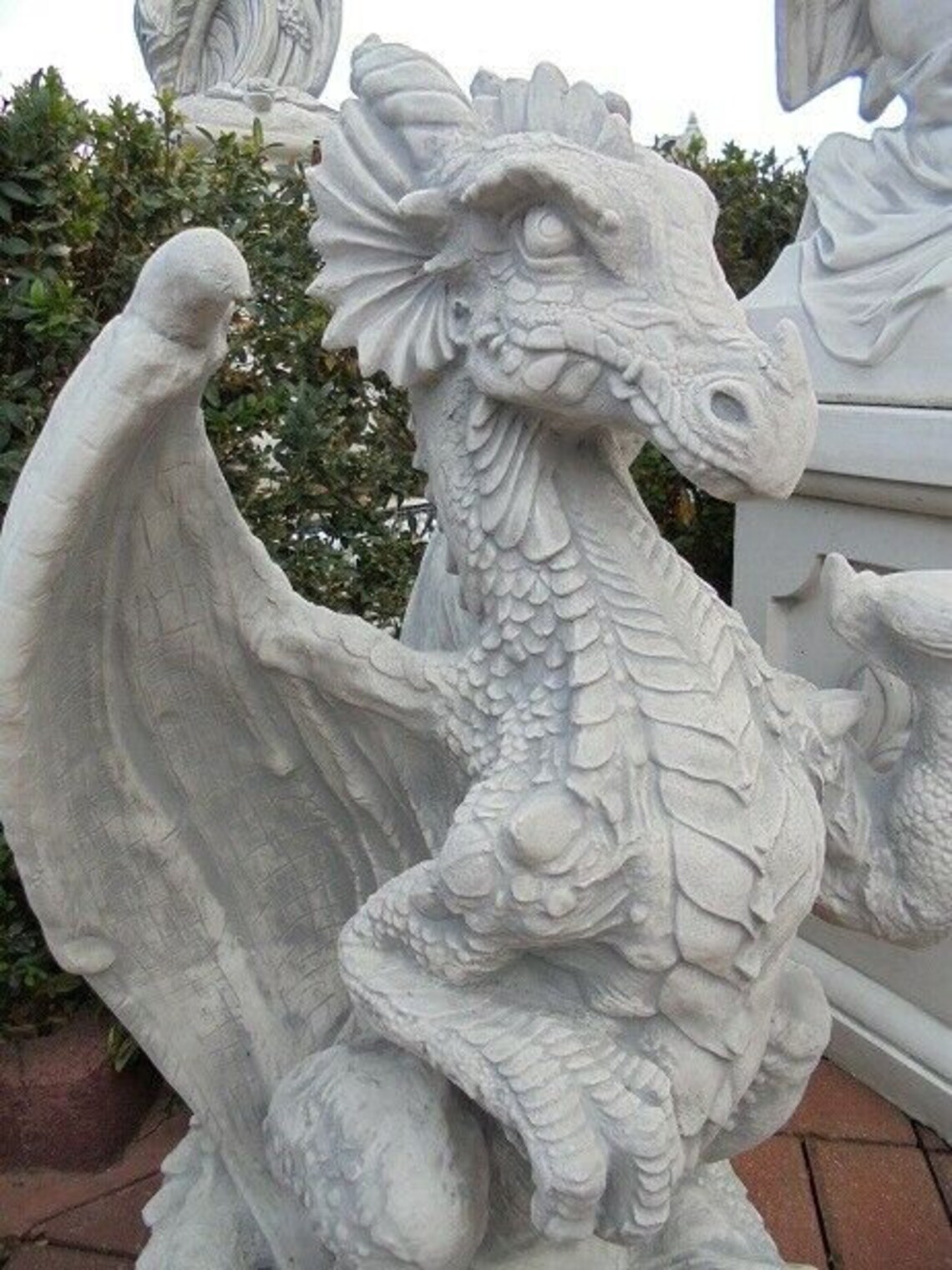Dragon cement statue for yard art. Clay resin dragon sculpture Etsy