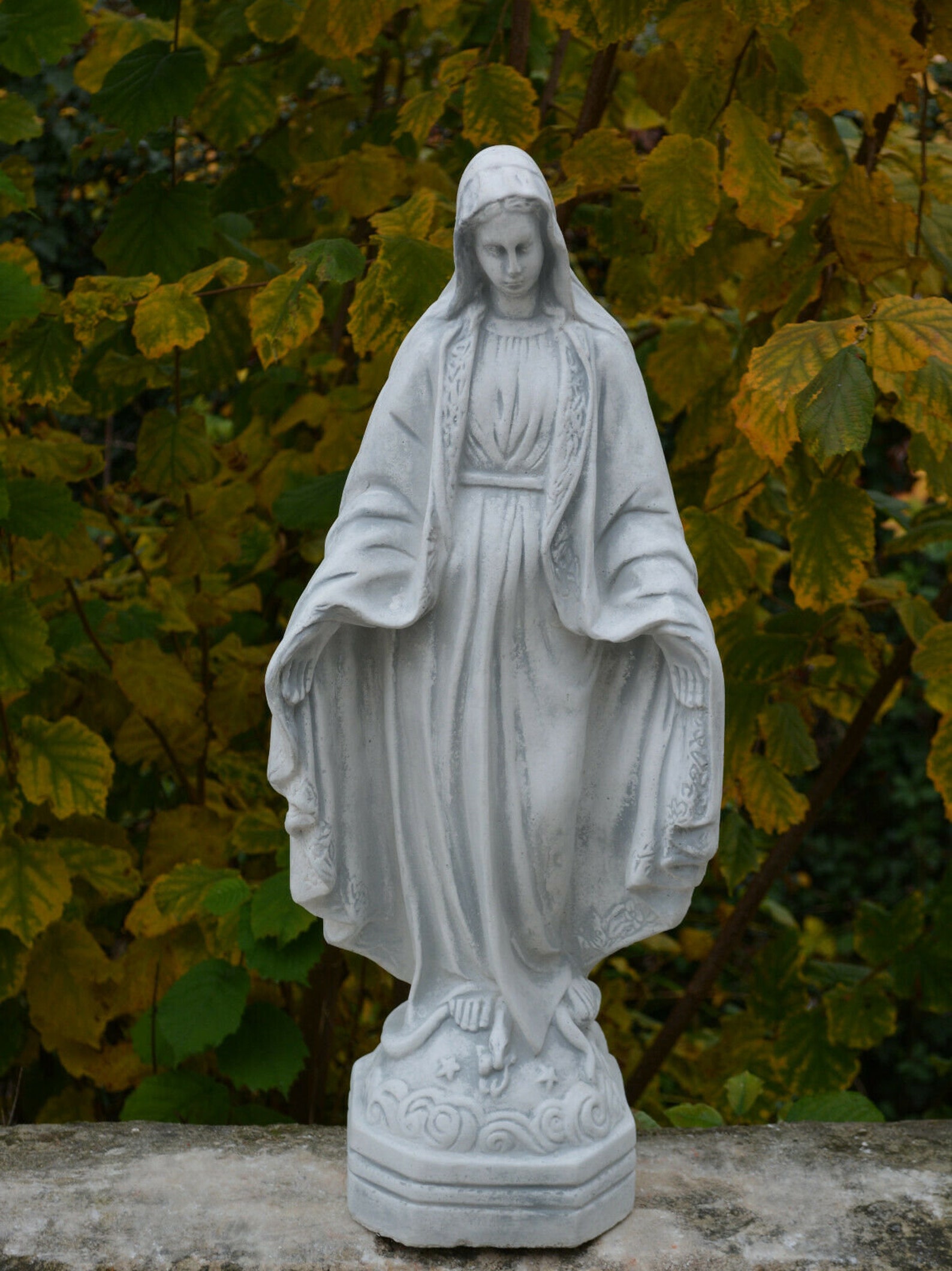 concrete statue of mary