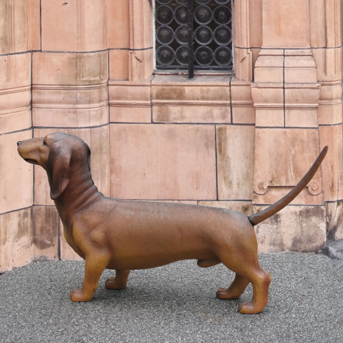 Dog garden statue of Dachshund for outdoor front door decor Etsy