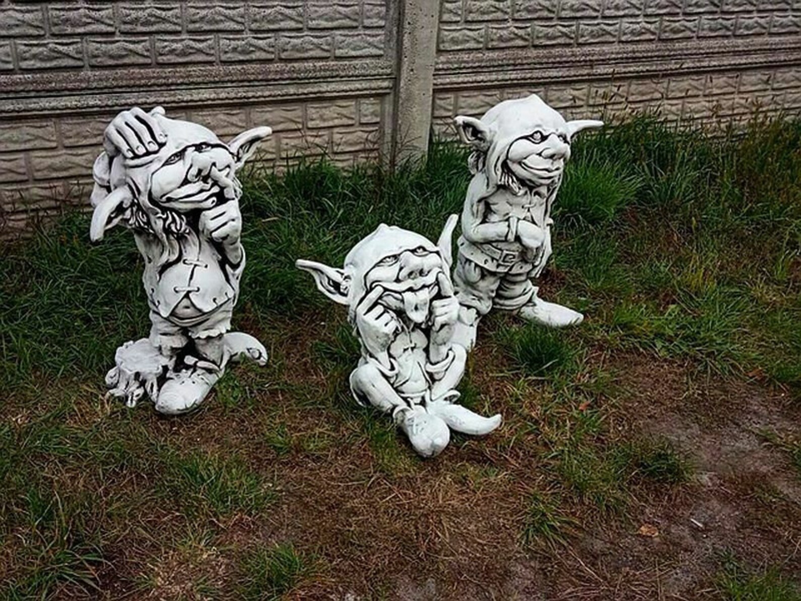 Lawn sculptures of weird Troll for your porch decor. Norwegian Etsy