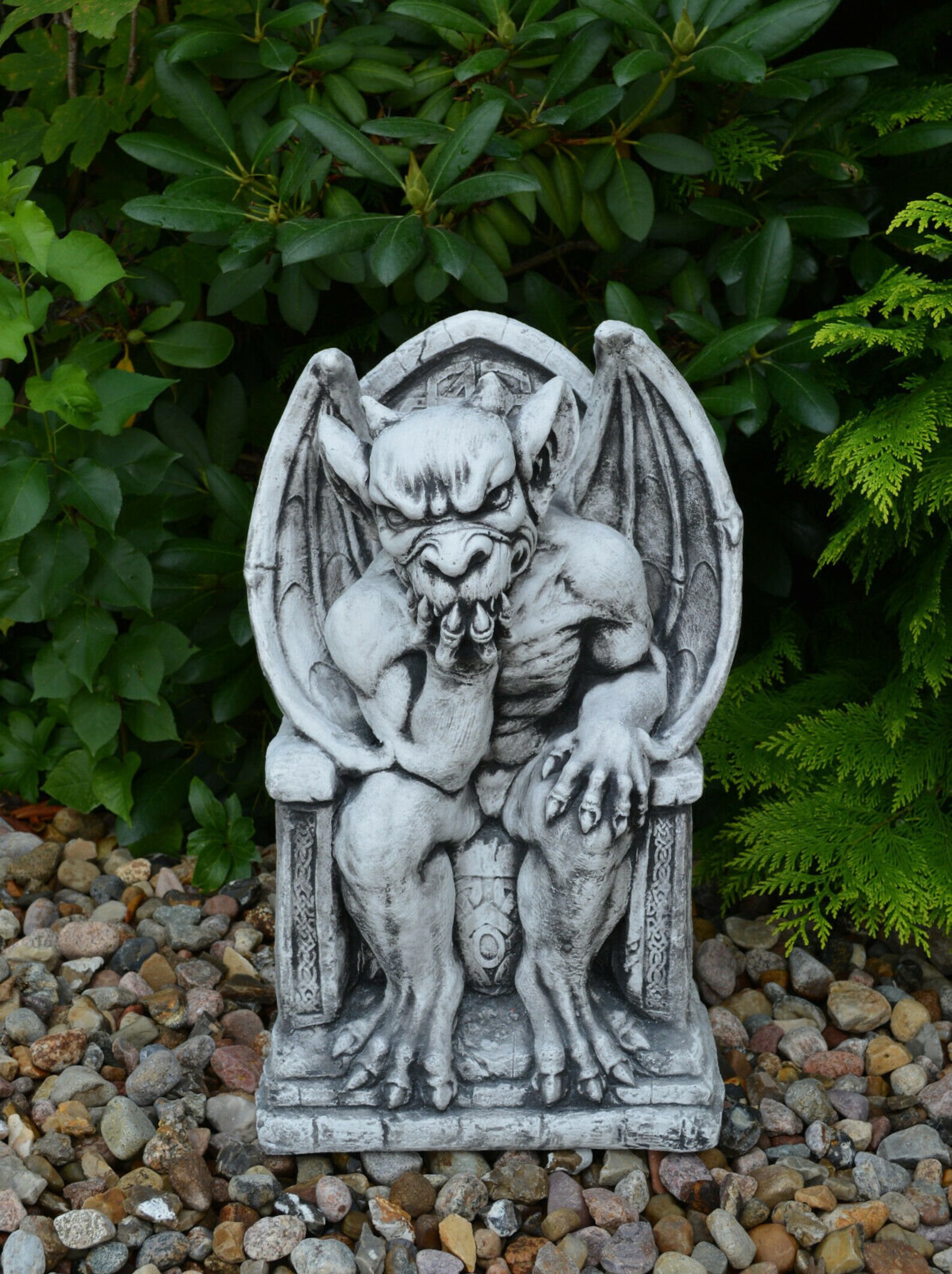 Garden statue of a gothic resin Gargoyle outdoor for unique Etsy