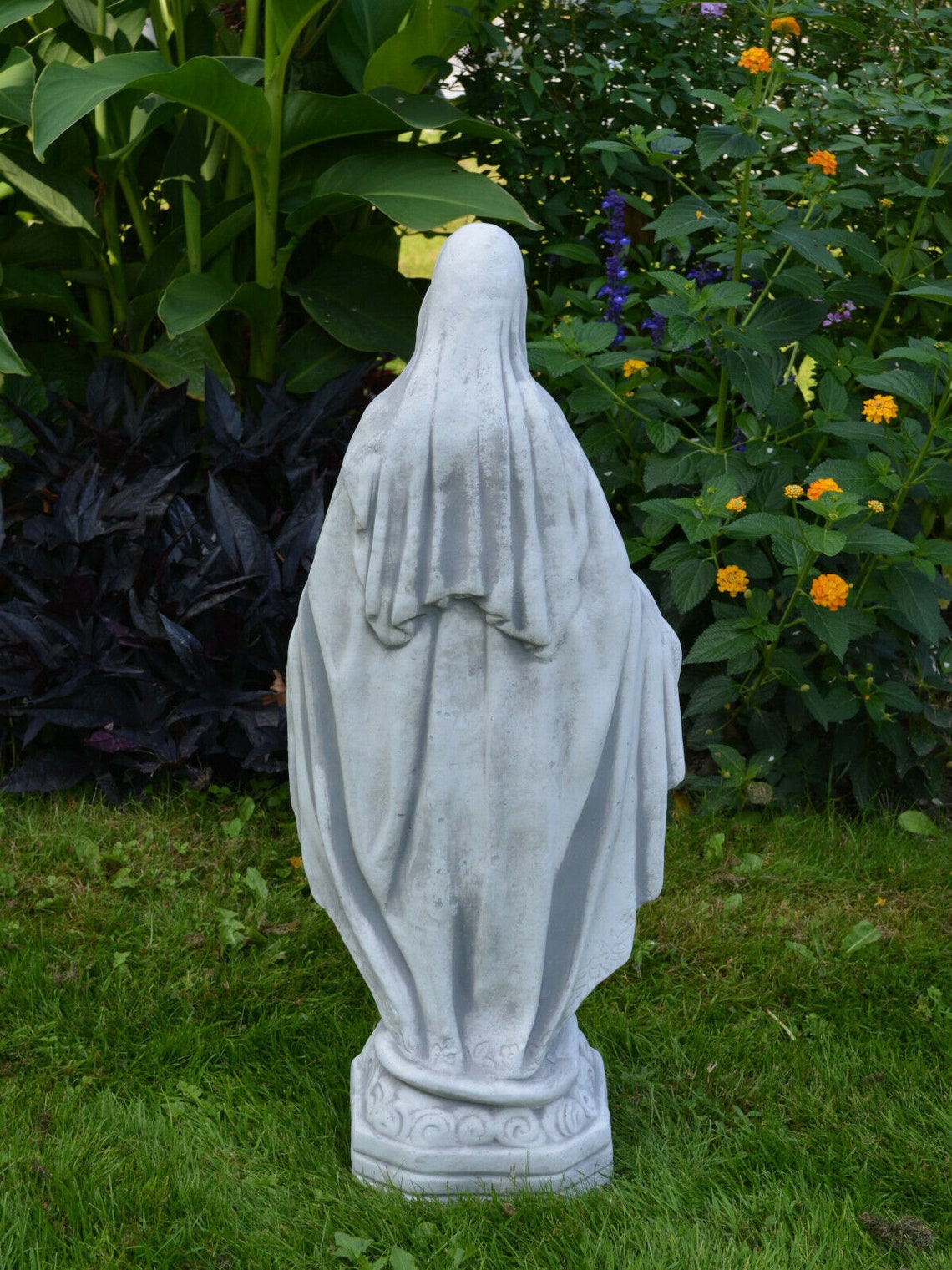 Virgin mary statue for yard art. Concrete Holy Mary sculpture Etsy