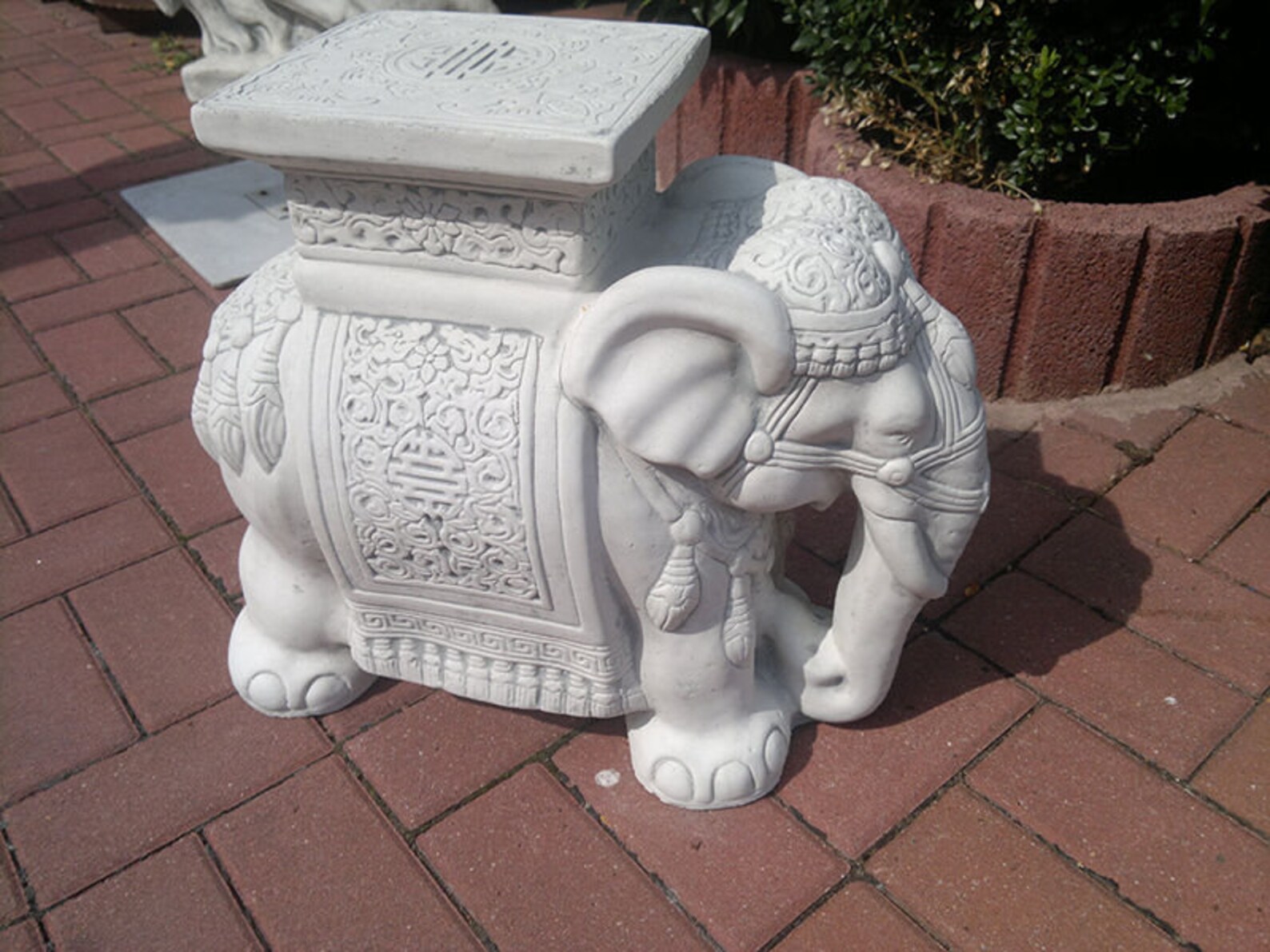 Plant stand elephant statue for asian decor. Resin elephant Etsy