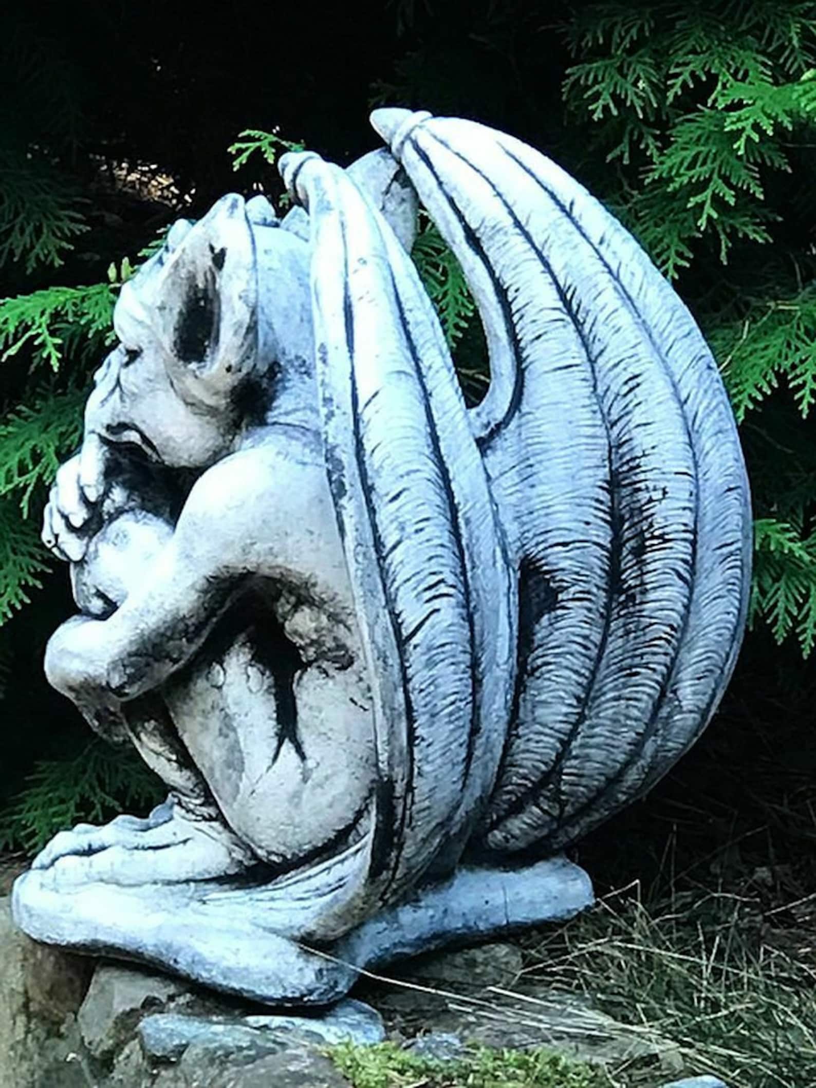 Resin art with massive Gargoyle statue outdoor. Gothic giant | Etsy