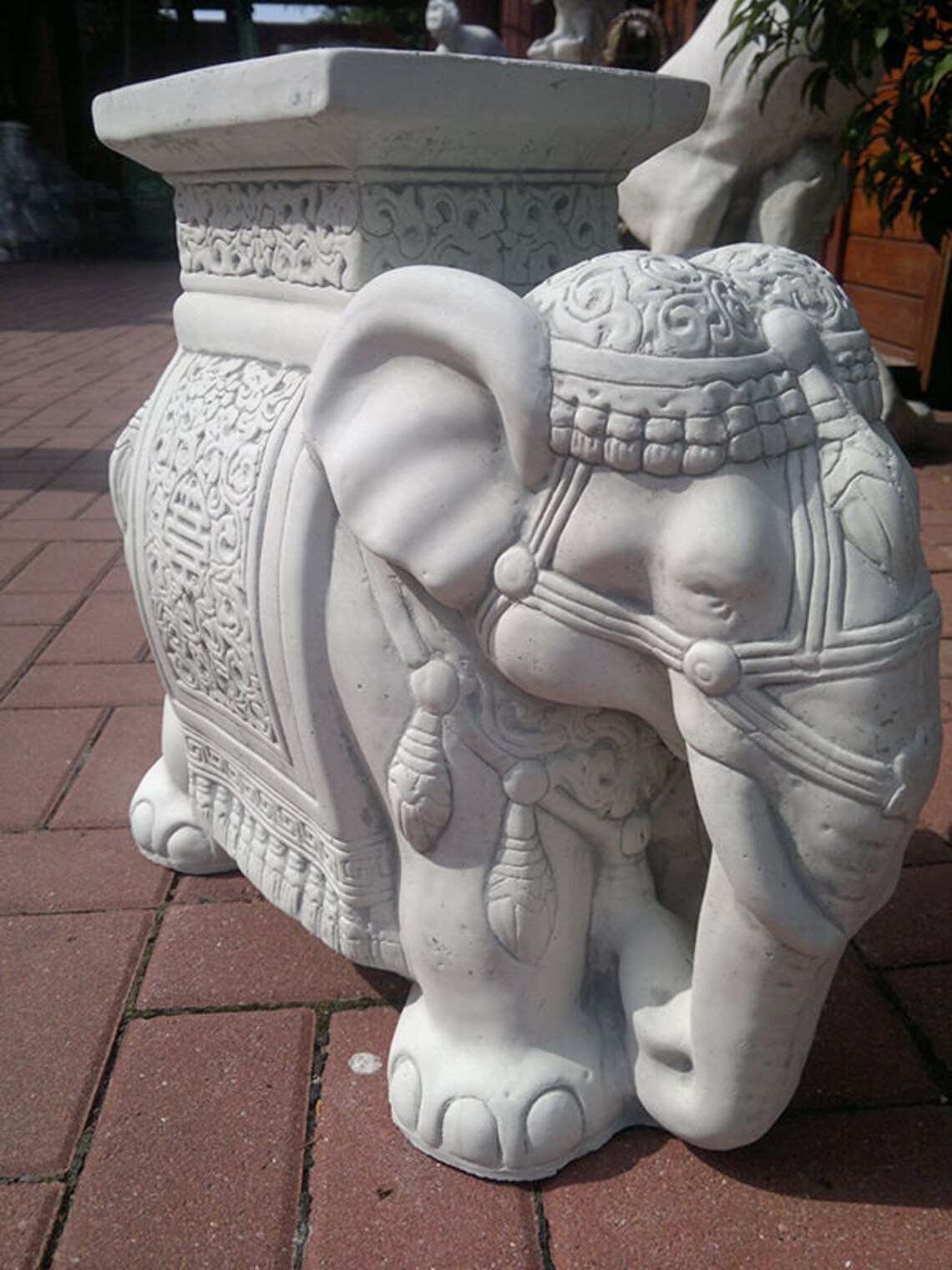 Plant stand elephant statue for asian decor. Resin elephant Etsy