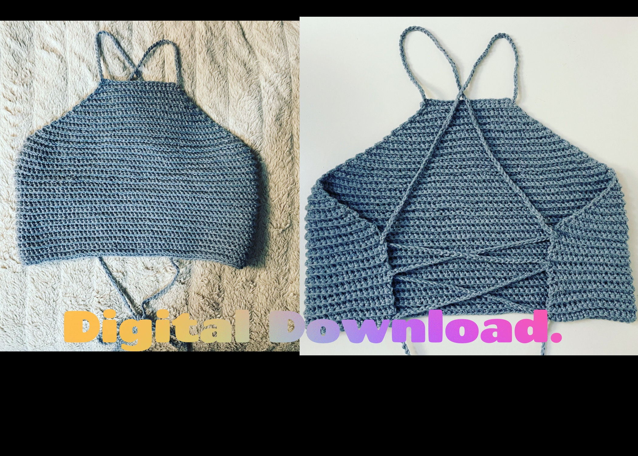 Easy Crochet Halter Top Pattern Beginner Crochet Pattern Etsy