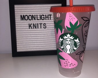 Strawberry Starbucks| Strawberry Cup| Color Changing Cup| Confetti cup| Strawberry confetti| Starbucks venti cold cup