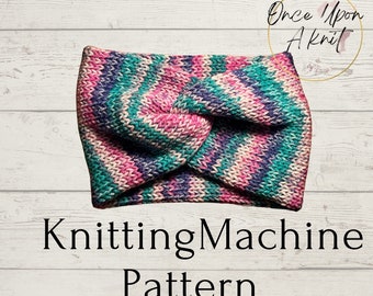 Twisted knit Headband| Knit Twist Headband Knitting Machine| Cento Knitting machine pattern| Twisted Headband Machine Knit PATTERN