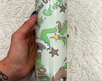 Grinch Tumbler | Grinch Christmas Tumbler | 20 ounce tumbler | Gift for her | Winter Tumblers | Christmas Tumbler