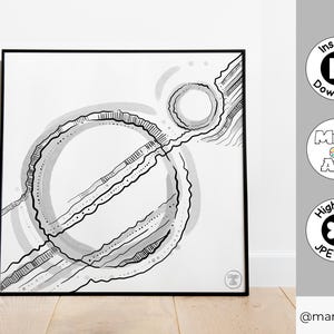 Modern Black and White Art | Geometric Abstract Print | Minimalist Wall Decor