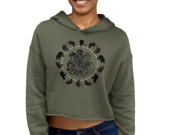 Circle Of Life Elephant Footprint Crop Hoodie