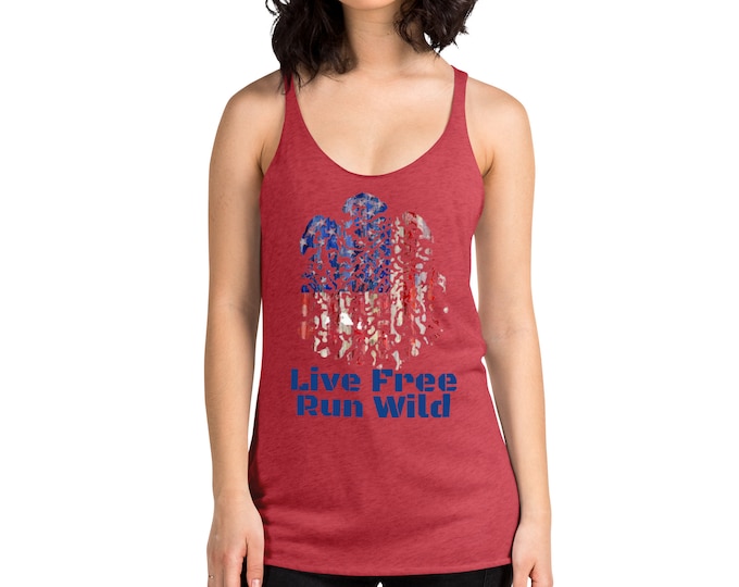 Live Free Run Wild All American Women's Racerback Tank