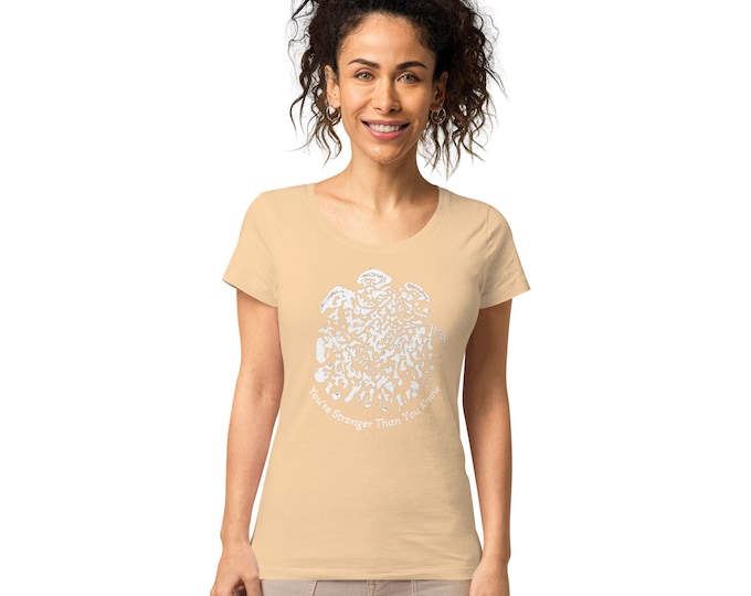 You're Stronger Than You Know White Elephant Footprint Women’s organic t-shirt Unique Gift For mom, Gift For Elephant Lovers