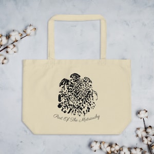 Part Of The Matriarchy, Elephant Footprint Organic Tote Bag in Oyster, Unique Gift For Her, Elephant Lover, Womens Empowerment, Conservation