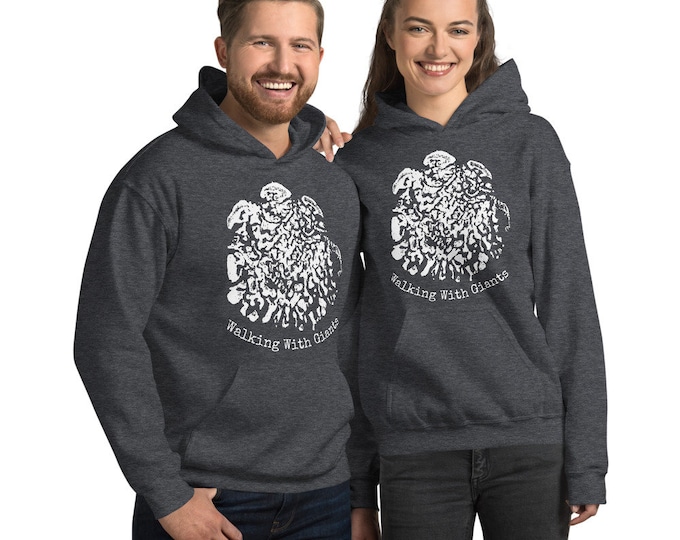 Walking With Giants Unisex Hoodie- White