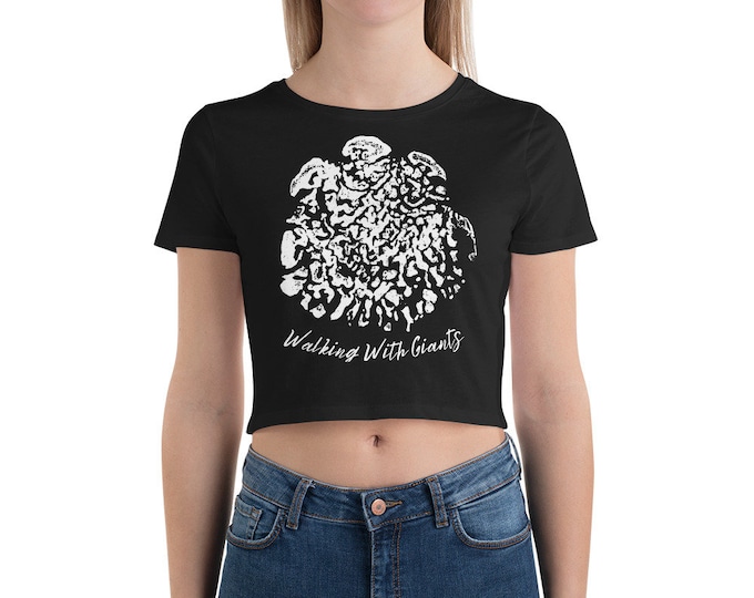 Walking With Giants Crop Tee- White
