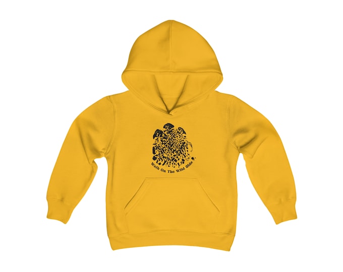 Walk On The Wild Side, Elephant Footprint Youth Hoodie, Unique Gift, Kids Sweatshirt, Boys, Girls, Unisex,  Soft, Warm, Wildlife Enthusiast