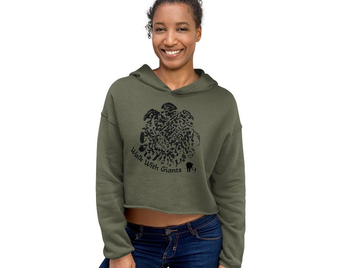 Walk With Giants Elephant Footprint Crop Hoodie
