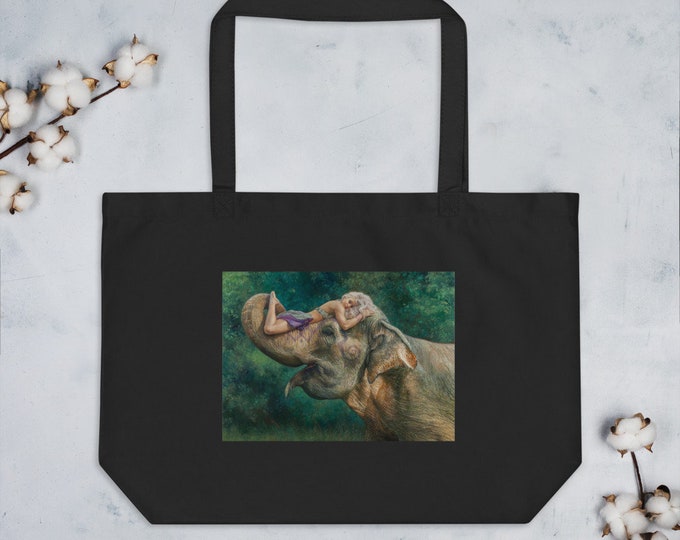 Elephant Girl organic Tote Bag