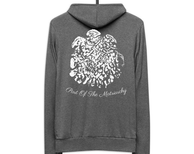 Part Of The Matriarchy Unisex Zip Hoodie- White