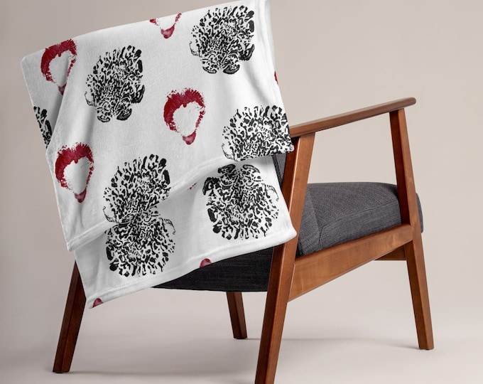 Elephant Footprints & Kisses Throw Blanket