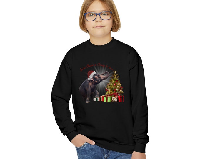 Essex By The Christmas Tree, Santa Clause Is Coming To Town Christmas Sweater, Matching Family Christmas Sweaters, Youth Crewneck Sweatshirt