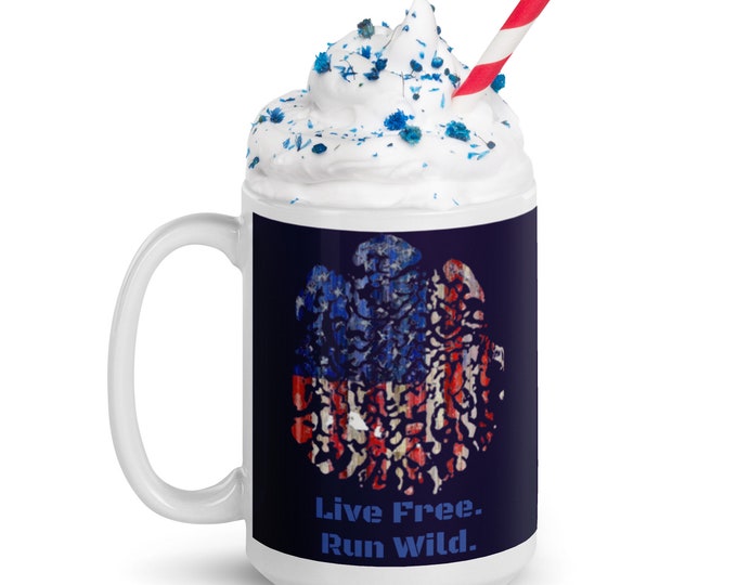 Live Free Run Wilds All American Elephant Foot Print Coffee Mug