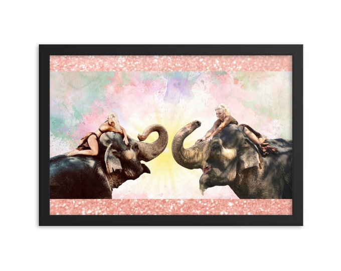 Elephant Girl Framed Poster (12X18)