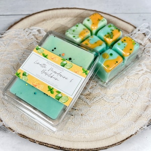 Wax Melts Lime, Mandarin & Basil • Snap Bar with summery scent • colorful • 100% soy wax