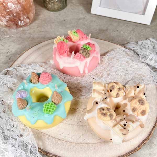 Candle Donut • Donutkerze mit Duft • Dessertkerze • verschieden Sorten