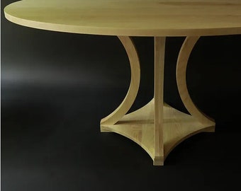 Rustic WOODEN Base DINING TABLE, Customizable Sizes Boston Dining Room Décor Pedestal Style Table