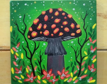 Magical Mushroom Mini Painting