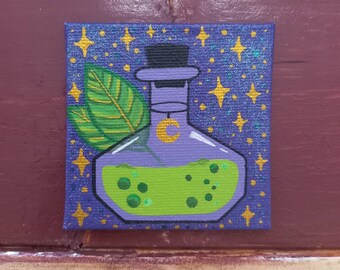 Sparkly Potion Bottle mini painting
