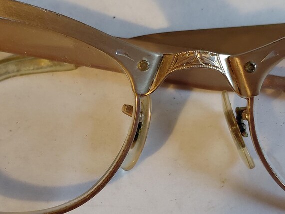 Vintage 12kt GF cat eye glasses - image 7
