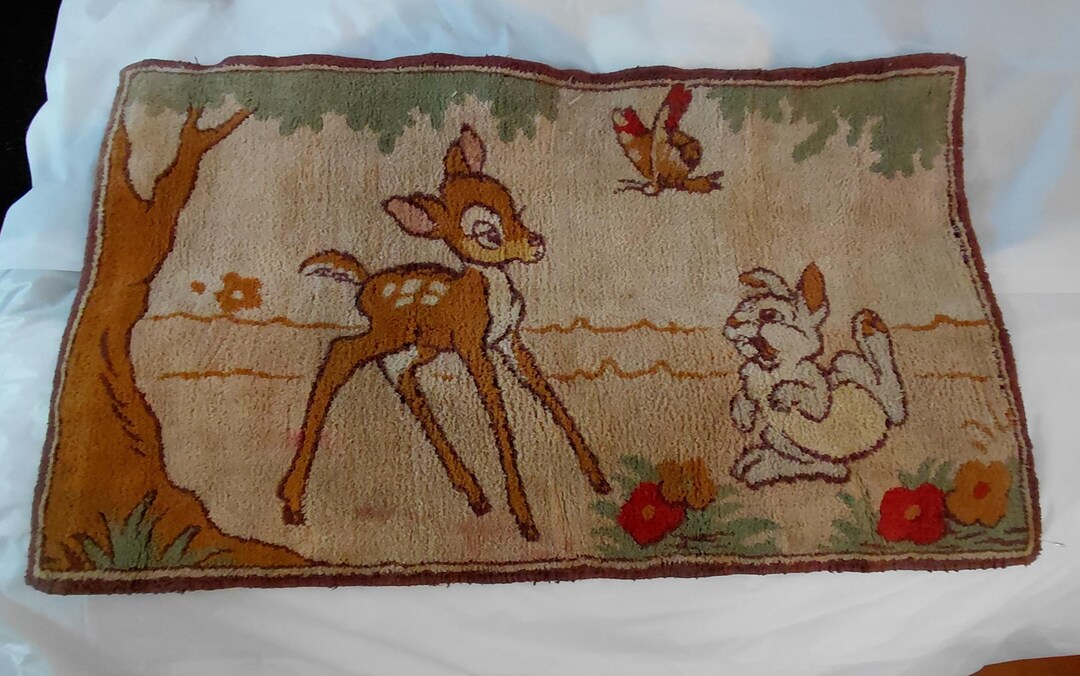 Thumper Rug Vintage Disney Bambi and Thumper Rug - Etsy