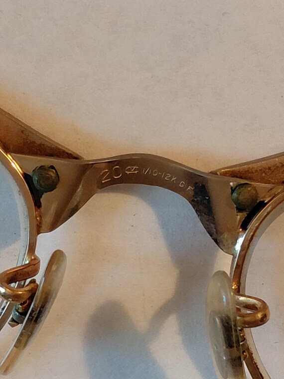 Vintage 12kt GF cat eye glasses - image 5