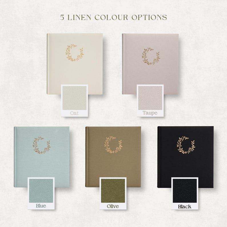 Large Linen Scrapbook Photo Album or Photo Guestbook - up to 500 photos - Archival Quality Keepsake, multiple photo sizes with writing space