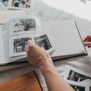 Linen Photo Album with Window 8.6 x 8.6 200 Pockets for 4x6 photos plus writing space Olive Green with Gold Stamping image 8