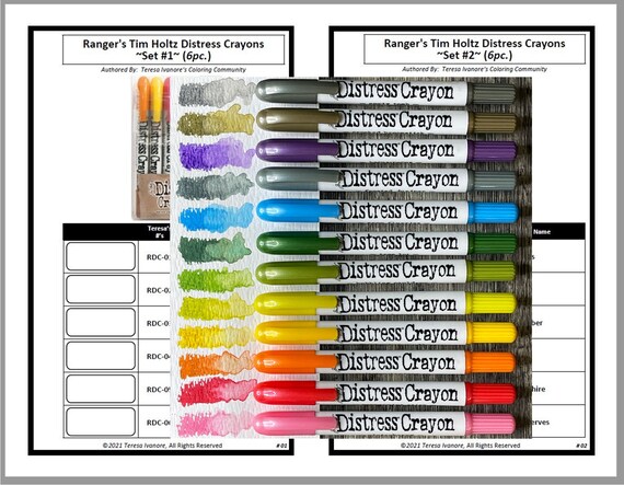 Swatch Form /color Chart For: Ranger's Tim Holtz Distress - Etsy