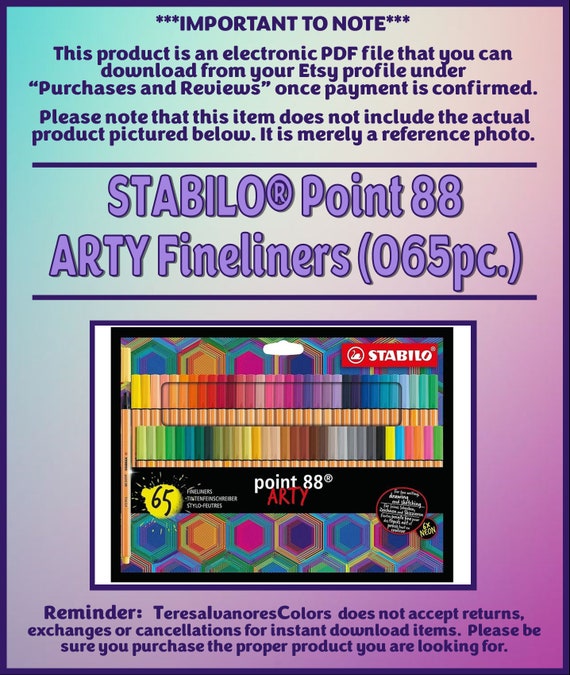 Swatch Form: STABILO® Point 88 ARTY Fineliners (065pc.) (black