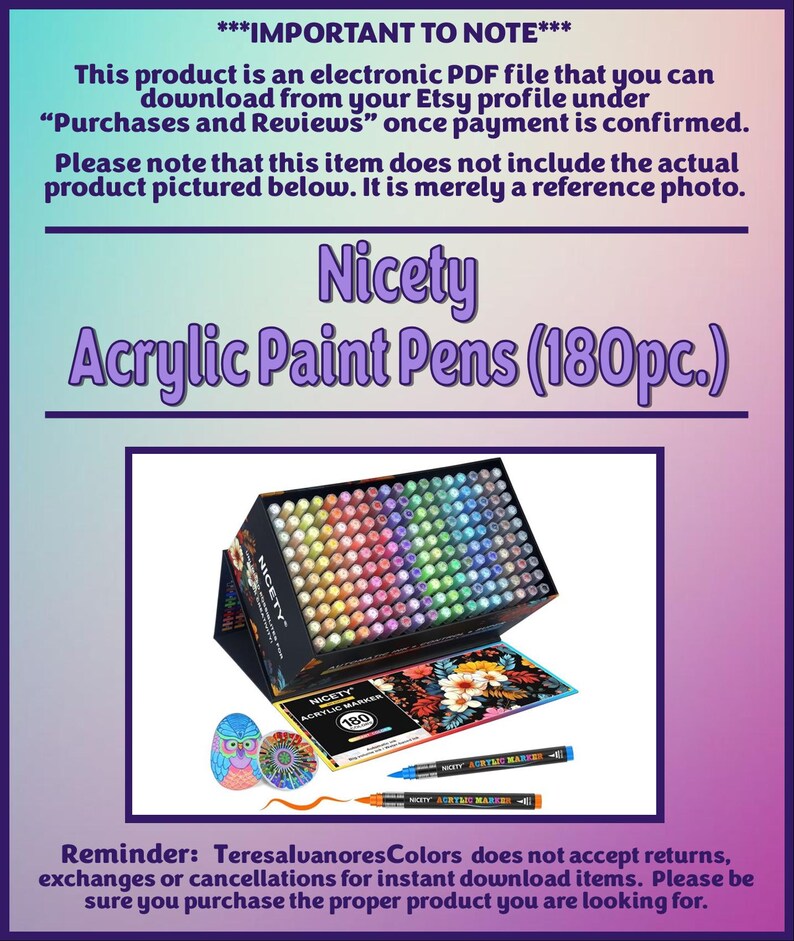 Color Palette Cards: Nicety Acrylic Paint Pens (180pc.) (colored ...
