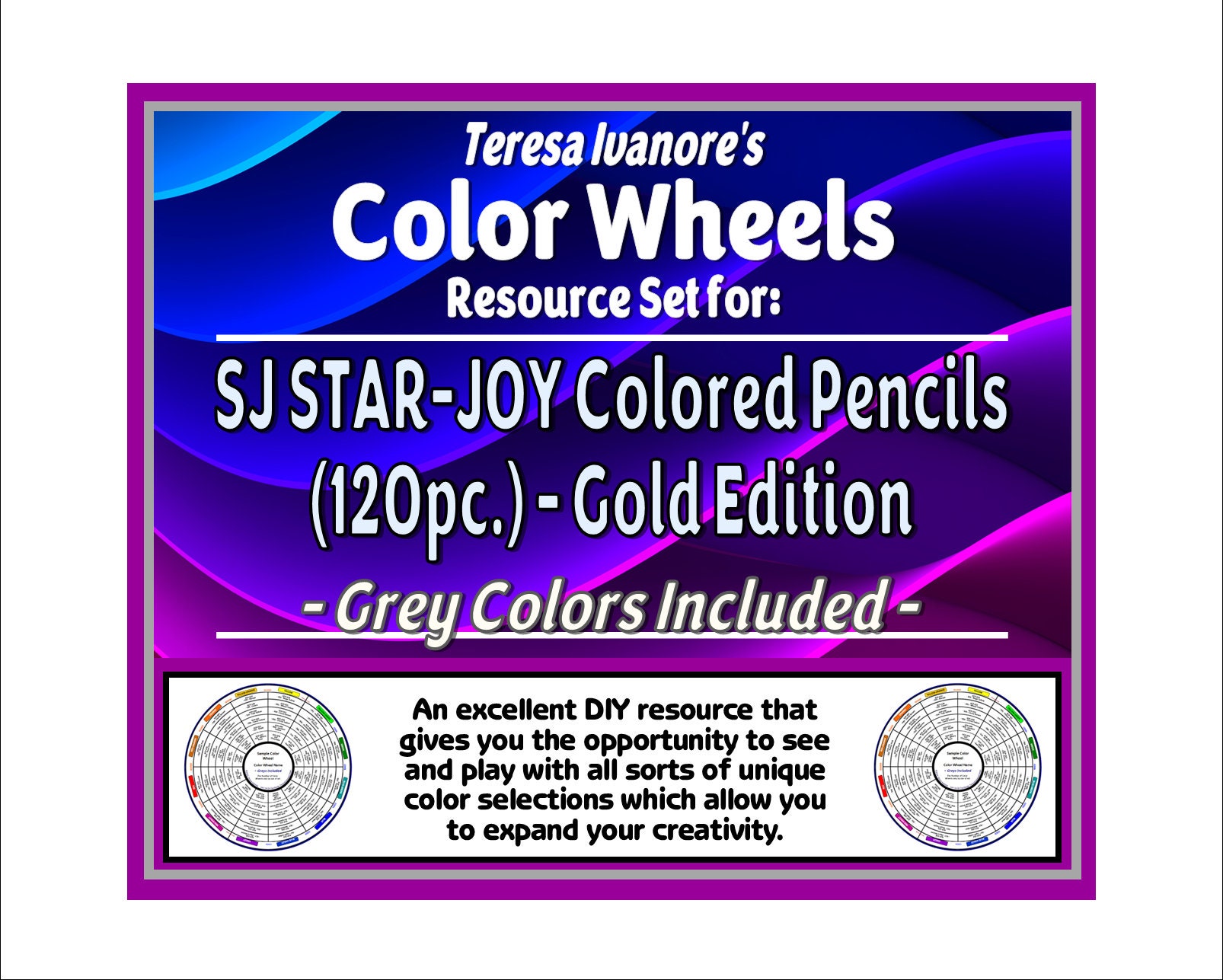 SJ Star-joy Colored Pencils - Gold Edition (120pc.) - (greytones