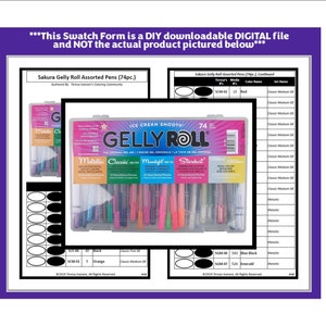 Swatch Form: Sakura Gelly Roll Pens (074pc.) - Assorted Pens (Black & White Version)