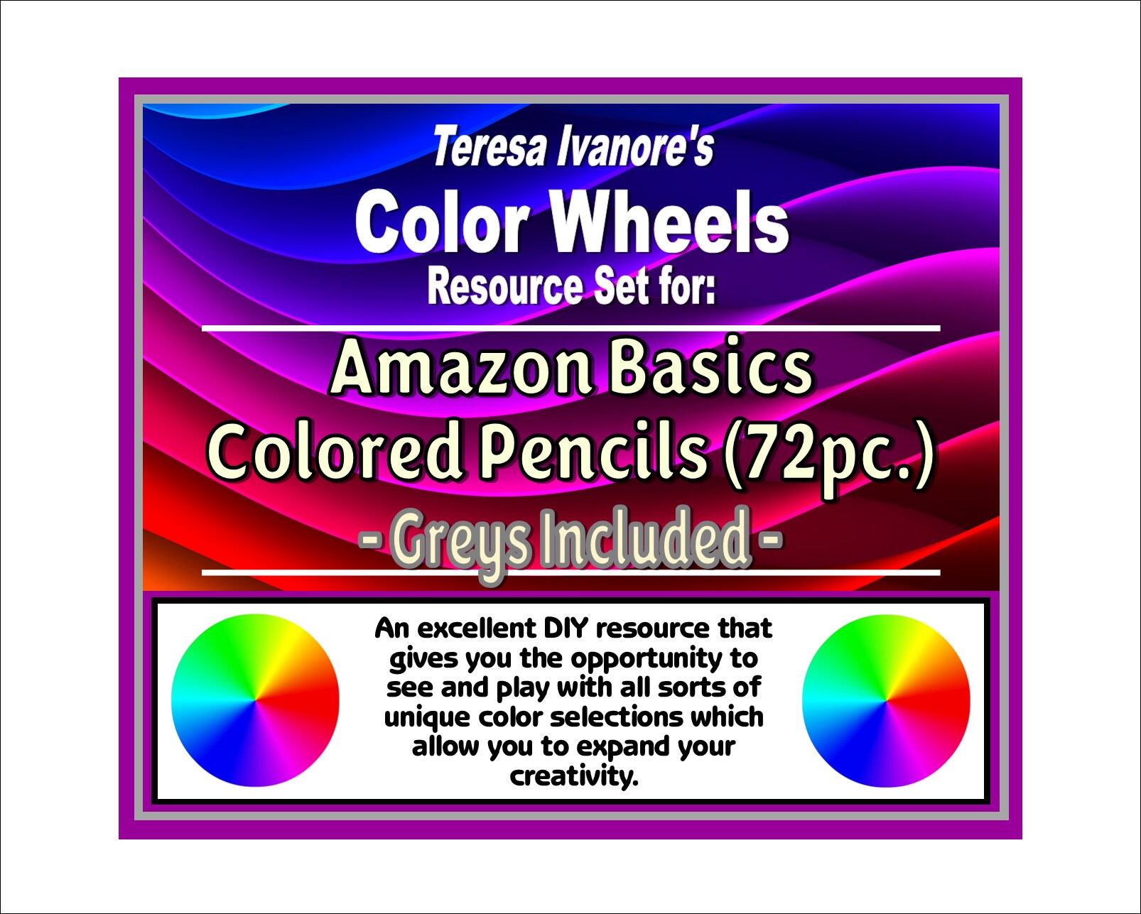 Amazon Basics Colored Pencils 72pc. Greys Included Color Wheel Set by