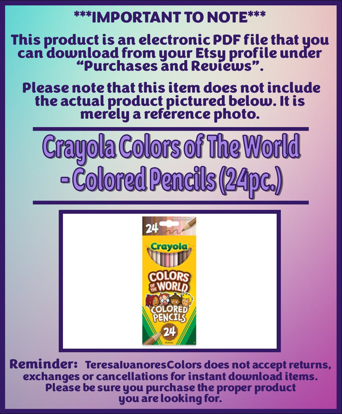 Swatch Form: Crayola Colors of the World Colored Pencils 24pc. 