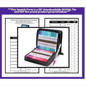 Campione di formato: pennarelli a base d'acqua Ohuhu - serie Maui (100 pz.) - Pennello-Fineliner originale (versione in bianco e nero)
