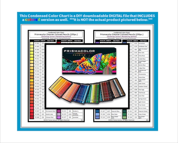 Condensed Color Chart For: Prismacolor Premier Pencils (150pc